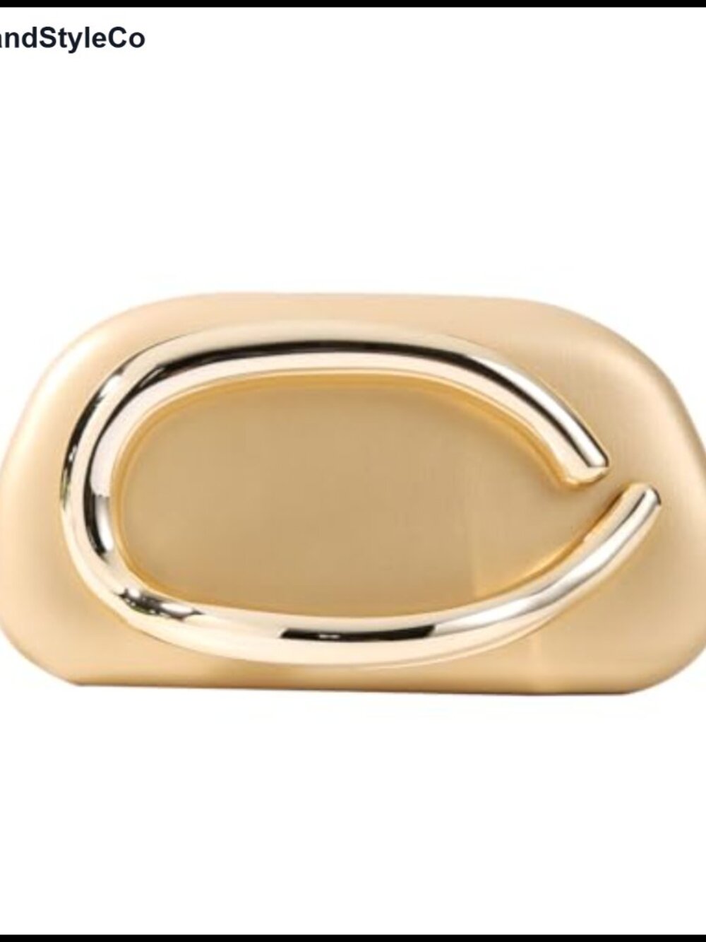 Minimalist Gold-Tone Art Deco Clutch Bag Metallic Accent Evening Handbag
